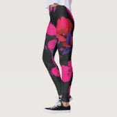 Breed  bloemig, gestileerd tulpenpatroon. leggings (Links)