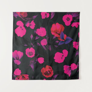 Breed bloemig, gestileerd tulpenpatroon. wandkleed