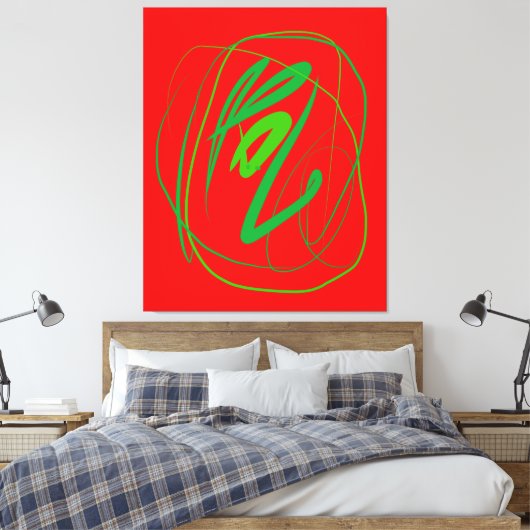 Breed gebaar stretched canvas Print (Insitu (Slaapkamer))