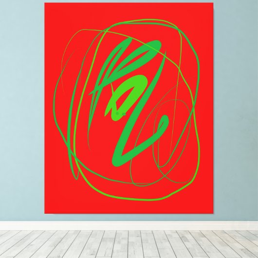 Breed gebaar stretched canvas Print (Insitu (Houten vloer))