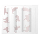 Breed gereguleerd 8,5 x 11-inch Roos Gold Cat Silh Notitieblok (Voorkant)