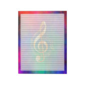 Breed gereguleerd Gold Music Treble Clef Helderkle Notitieblok (Linkerzijde)