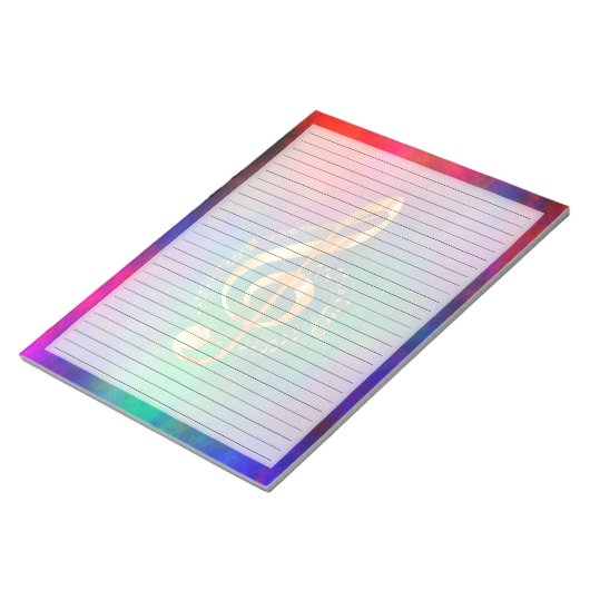 Breed gereguleerd Gold Music Treble Clef Helderkle Notitieblok (Schuin)