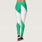 Breed groen en wit diagonaal streep leggings (Achterkant)