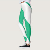 Breed groen en wit diagonaal streep leggings (Links)