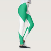 Breed groen en wit diagonaal streep leggings (Rechts)