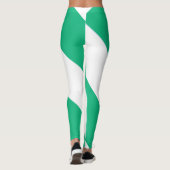 Breed groen en wit diagonaal streep leggings (Achterkant)