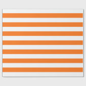 Breed Halloween Oranje en White Striped Patroon Cadeaupapier (Vlak)
