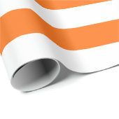 Breed Halloween Oranje en White Striped Patroon Cadeaupapier (Rol Hoek)