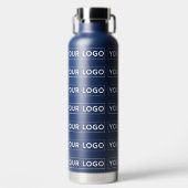 Breed logo herhalingspatroon Navy Waterfles (Voorkant)