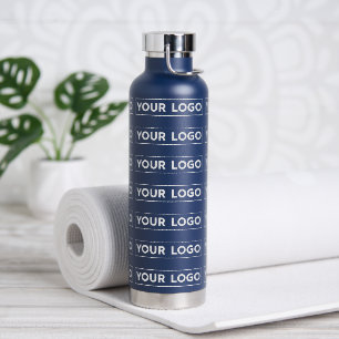 Breed logo herhalingspatroon Navy Waterfles