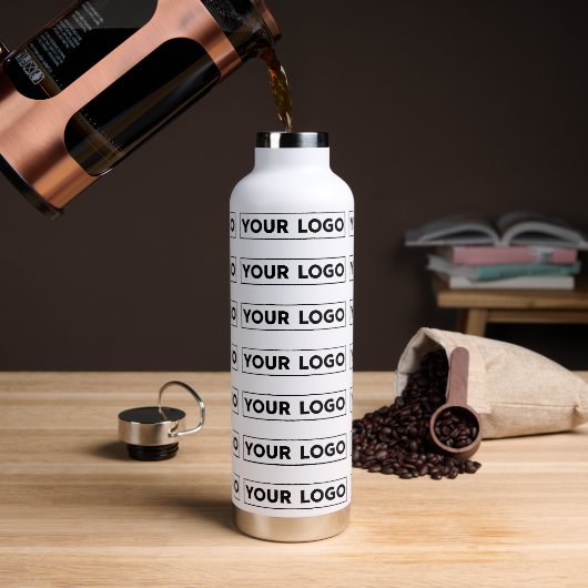 Breed logo herhalingspatroon waterfles (Koffie)