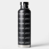 Breed logo herhalingspatroon Zwart Waterfles (Links)