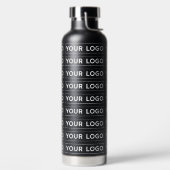 Breed logo patroon Zwart Waterfles (Links)