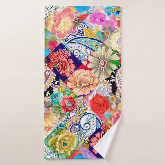 Breed  naadloos achtergrondpatroon. Parrots Badhanddoek (Badhanddoek)