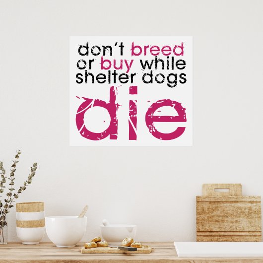 Breed niet en koop niet poster (Keuken)