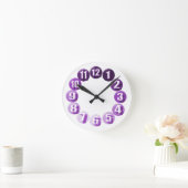Breed Numbers/Purple Ronde Klok (Huis)