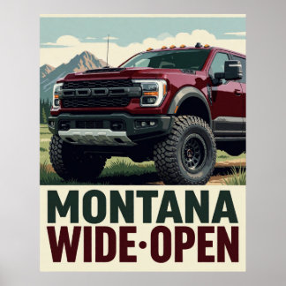 🏕️ Breed Open Berg Truck Landschap Poster