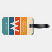 Breed Retro Gestreept Monogram Persoonlijk Bagagelabel (Achterkant horizontaal)