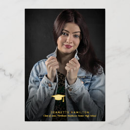 Breed Typografiescript voor/achter het Afstuderen Folie Uitnodiging