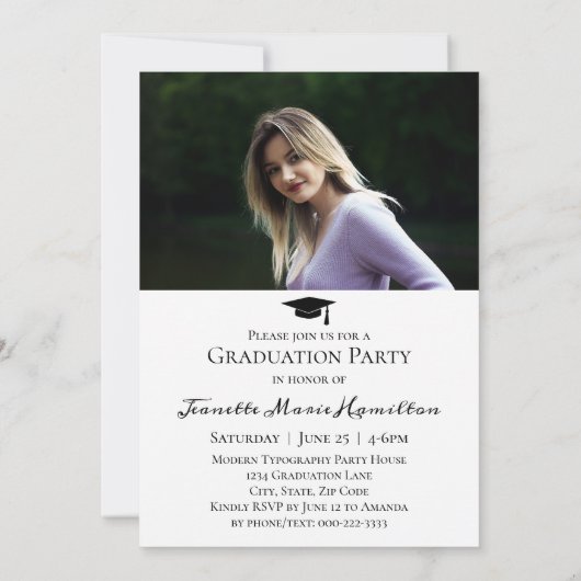 Breed Typografiescript voor/achter het Afstuderen  Kaart (Achterkant)