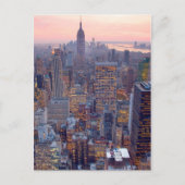 Breed uitzicht van Manhattan bij zonsondergang Briefkaart (Voorkant)