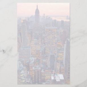 Breed uitzicht van Manhattan bij zonsondergang Briefpapier