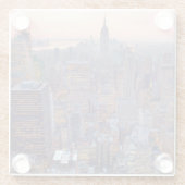 Breed uitzicht van Manhattan bij zonsondergang Glazen Onderzetter (Achterkant)