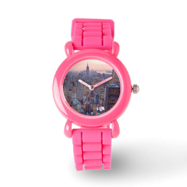 Breed uitzicht van Manhattan bij zonsondergang Horloge (Voorkant)