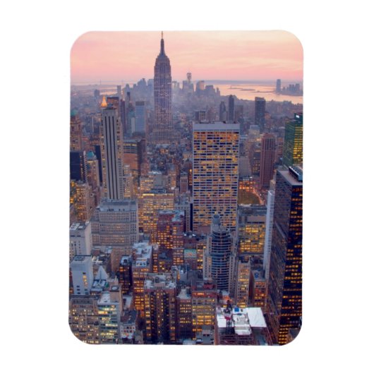 Breed uitzicht van Manhattan bij zonsondergang Magneet (Verticaal)