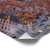 Breed uitzicht van Manhattan bij zonsondergang Poster (Hoek)