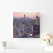 Breed uitzicht van Manhattan bij zonsondergang Vierkante Klok (Huis)