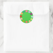 Breed van bloemen Groene Zelfklever Ronde Sticker (Tas)