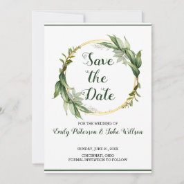 Breed van groene bladeren save the date