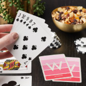 Breed Zacht Roze Gradiënt Gestreept Persoonlijk Mo Pokerkaarten (Insitu)