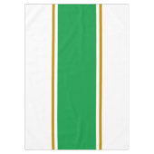 Breed Zee Groen Bruin Racing Stripes op Wit Tafelkleed (Voorkant)