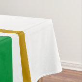 Breed Zee Groen Bruin Racing Stripes op Wit Tafelkleed (Voorbeeld)