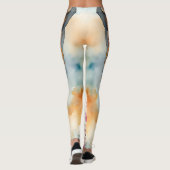 Breed Zeegezicht Mediterraan Dorp per Zee Leggings (Achterkant)