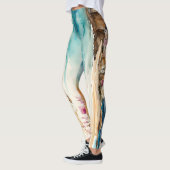 Breed Zeegezicht Mediterraan Dorp per Zee Leggings (Links)