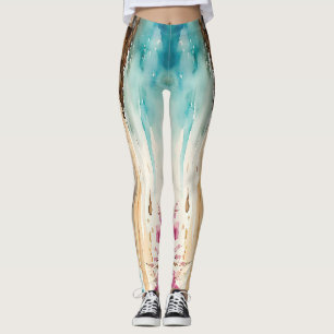 Breed Zeegezicht Mediterraan Dorp per Zee Leggings