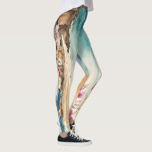 Breed Zeegezicht Mediterraan Dorp per Zee Leggings (Rechts)