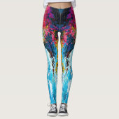 Breed zeegezicht Mediterraan strand en rotsen Leggings (Voorkant)