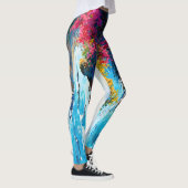 Breed zeegezicht Mediterraan strand en rotsen Leggings (Rechts)