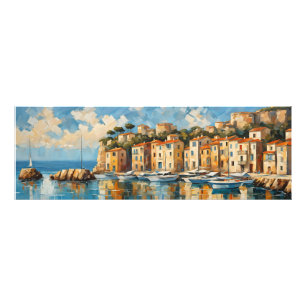 Breed zeegezicht Mediterraans Oude Haven Foto Afdruk