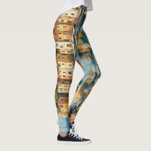 Breed zeegezicht Mediterraans Oude Haven Leggings