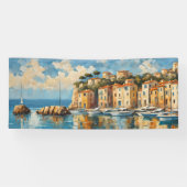 Breed zeegezicht Mediterraans Oude Haven Spandoek (Horizontaal)