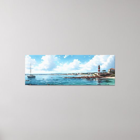 Breed zeegezicht Middellandse Baai Canvas Afdruk (Voorkant)