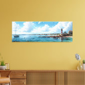 Breed zeegezicht Middellandse Baai Canvas Afdruk (Insitu (Woonkamer))