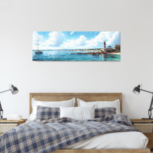 Breed zeegezicht Middellandse Baai Canvas Afdruk