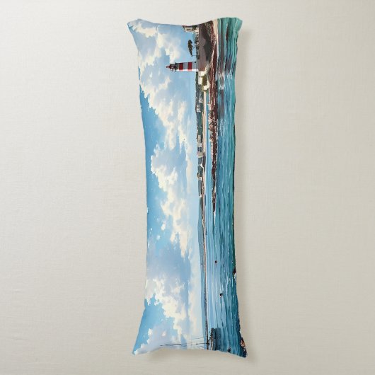 Breed zeegezicht Middellandse Baai Lichaamskussen (Voorkant Verticaal)